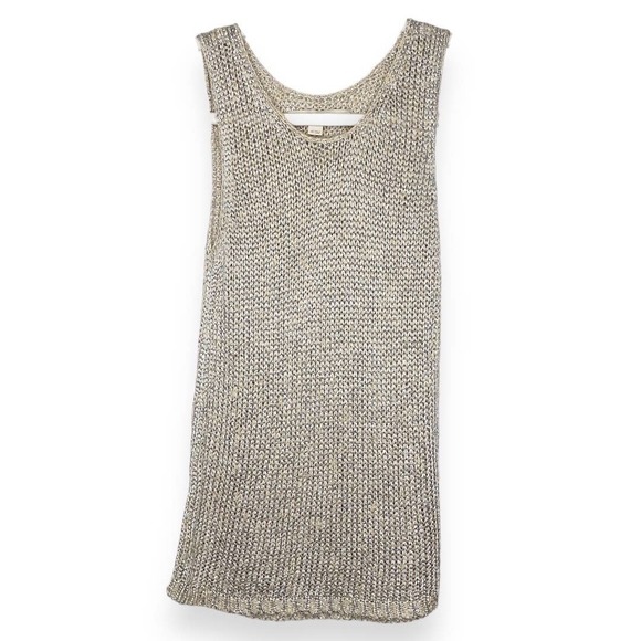 LOFT Tops - Ann Taylor LOFT Metallic Beige Knit Tank Top Shirt XS